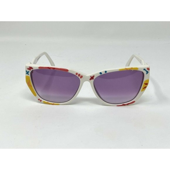 Vintage Albert Nipon White Multicolor Sunglasses Hand Made In USA main image 8